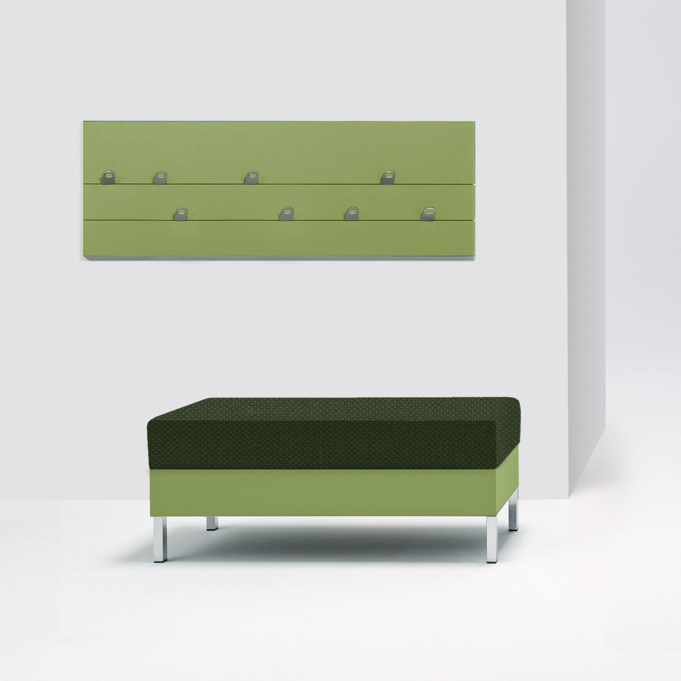 garderobe 120 x 45 cm linoleum grün